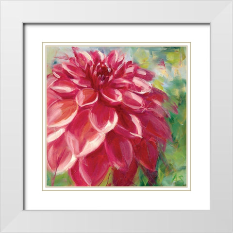 Dahlia White Modern Wood Framed Art Print with Double Matting by Salness, Annie