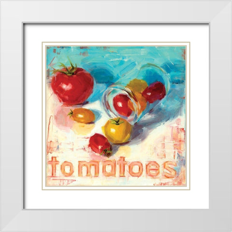 Tomatoes White Modern Wood Framed Art Print with Double Matting by Salness, Annie