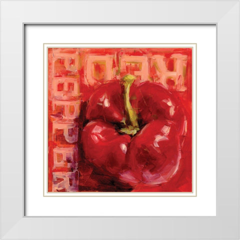 Red Pepper White Modern Wood Framed Art Print with Double Matting by Salness, Annie