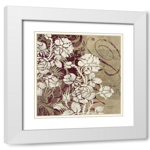 Argento I White Modern Wood Framed Art Print with Double Matting by Studio 2