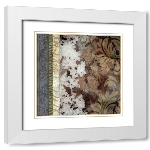 Winter Damask I White Modern Wood Framed Art Print with Double Matting by Studio 2