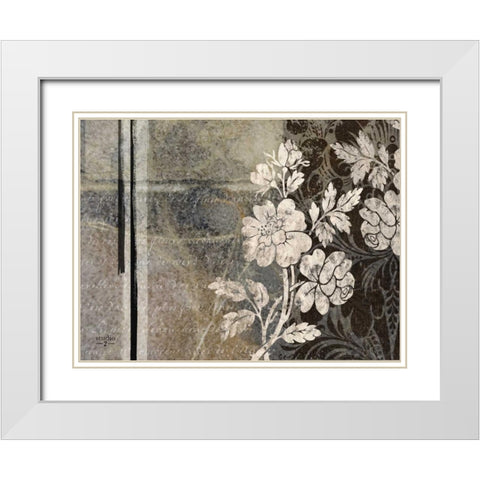 Gray Argento II White Modern Wood Framed Art Print with Double Matting by Studio 2