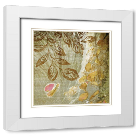 Gold Swirl I White Modern Wood Framed Art Print with Double Matting by Studio 2