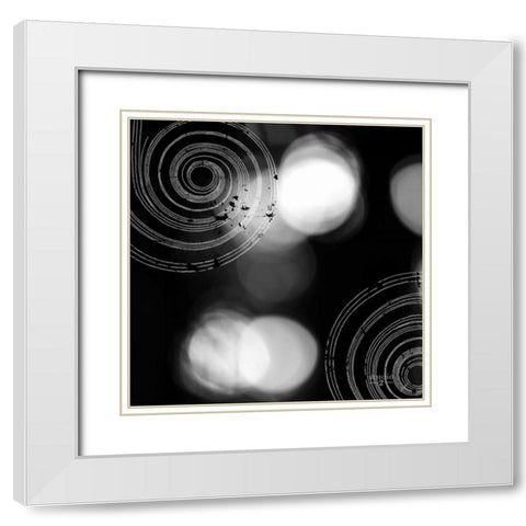 Circles and Swirls I White Modern Wood Framed Art Print with Double Matting by Studio 2