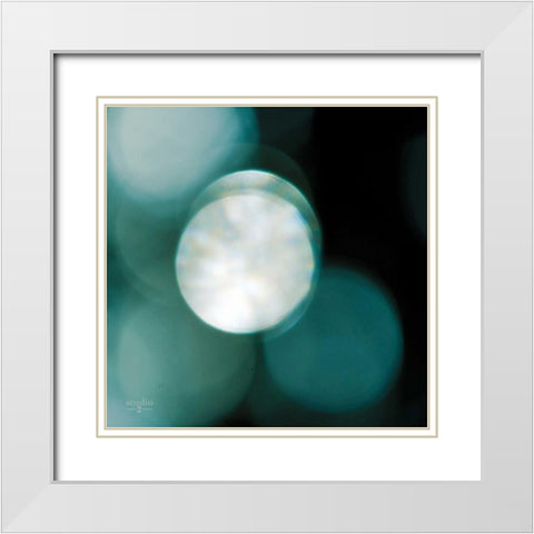 Bokeh I White Modern Wood Framed Art Print with Double Matting by Studio 2