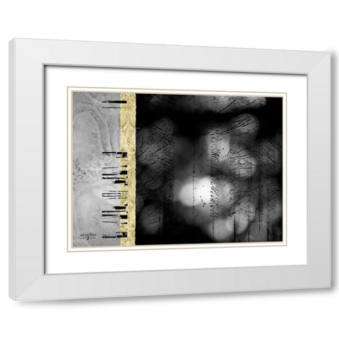 Path I White Modern Wood Framed Art Print with Double Matting by Studio 2