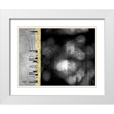 Path I White Modern Wood Framed Art Print with Double Matting by Studio 2