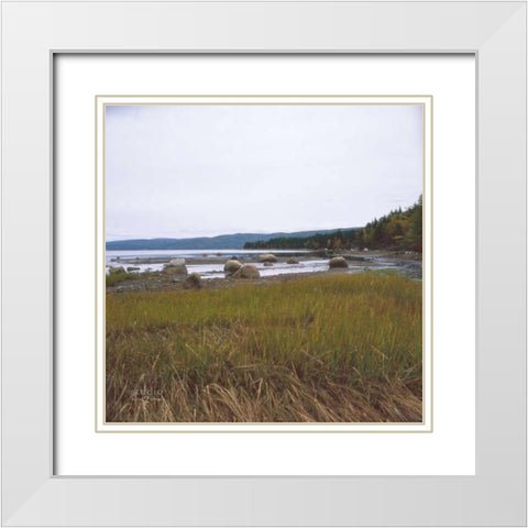 Estuary I White Modern Wood Framed Art Print with Double Matting by Studio 2