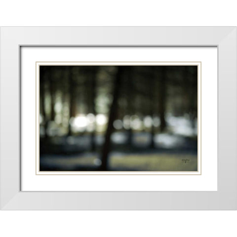 Bokeh Dream White Modern Wood Framed Art Print with Double Matting by Studio 2