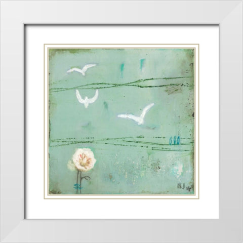 Spring Has Sprung I White Modern Wood Framed Art Print with Double Matting by Lee, Stephanie