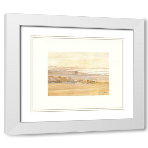 Waterville Wheat Fields White Modern Wood Framed Art Print with Double Matting by Sheler, Sammy