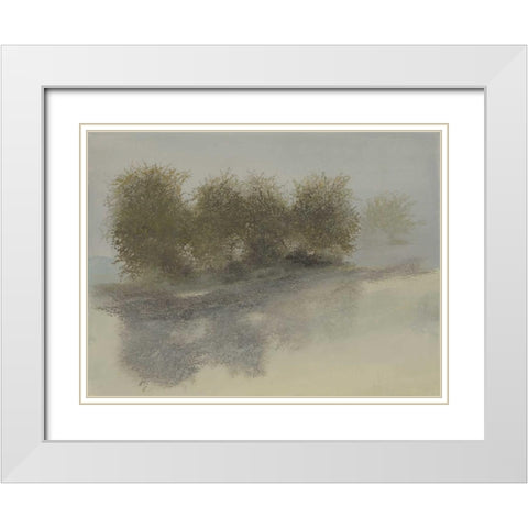 Orchard Row White Modern Wood Framed Art Print with Double Matting by Sheler, Sammy