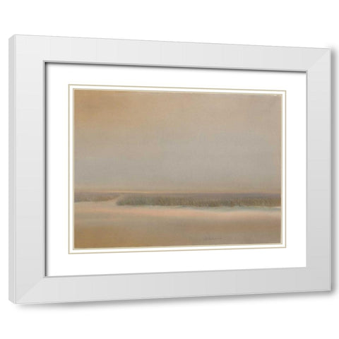 Evening Marsh White Modern Wood Framed Art Print with Double Matting by Sheler, Sammy
