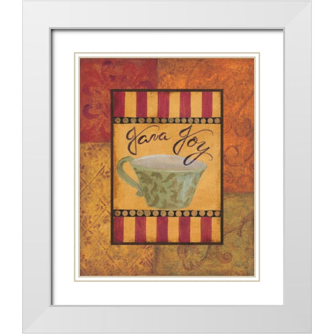 Java Joy White Modern Wood Framed Art Print with Double Matting by Smith, Pamela