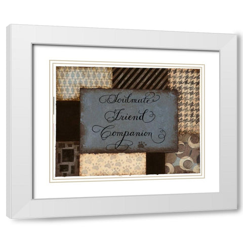 Soulmate White Modern Wood Framed Art Print with Double Matting by Smith, Pamela