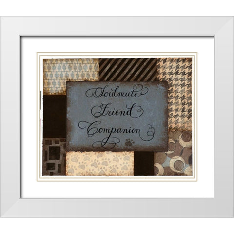 Soulmate White Modern Wood Framed Art Print with Double Matting by Smith, Pamela