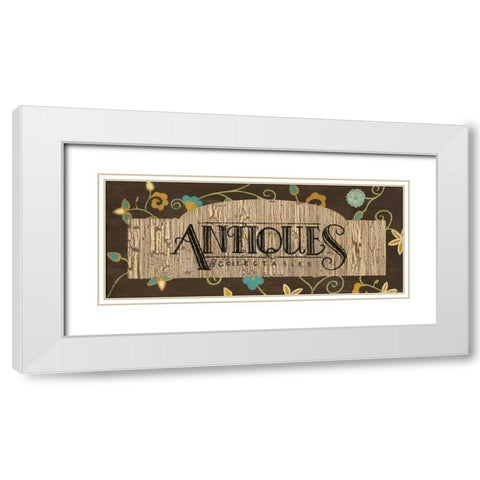 Antiques White Modern Wood Framed Art Print with Double Matting by Smith, Pamela