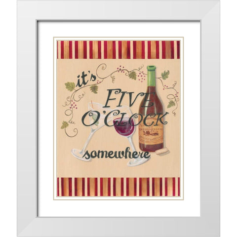 Happy Hour II White Modern Wood Framed Art Print with Double Matting by Smith, Pamela