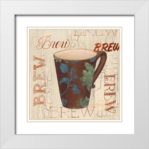 Morning Coffee IV White Modern Wood Framed Art Print with Double Matting by Smith, Pamela