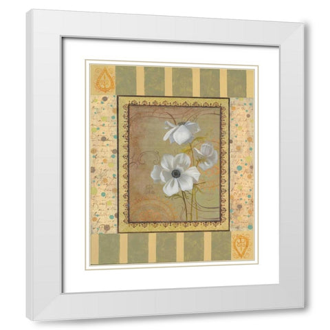 Anemones White Modern Wood Framed Art Print with Double Matting by Smith, Pamela