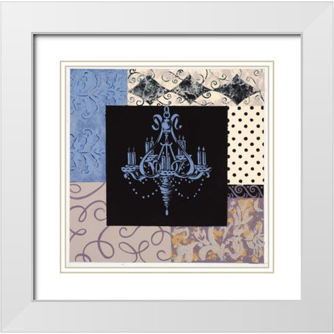 Chandelier I White Modern Wood Framed Art Print with Double Matting by Smith, Pamela