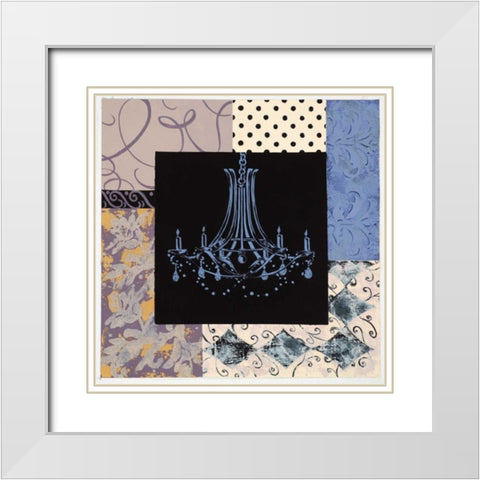 Chandelier IV White Modern Wood Framed Art Print with Double Matting by Smith, Pamela