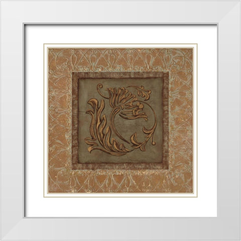 Iconic Gold II White Modern Wood Framed Art Print with Double Matting by Smith, Pamela