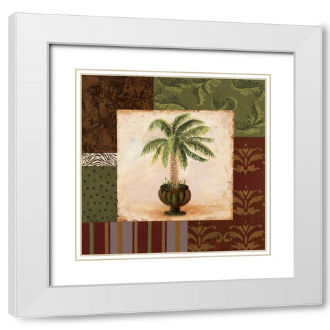 Potted Palm I White Modern Wood Framed Art Print with Double Matting by Smith, Pamela