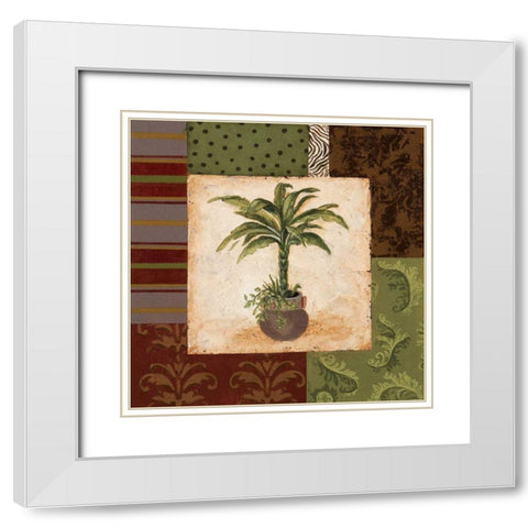 Potted Palm II White Modern Wood Framed Art Print with Double Matting by Smith, Pamela
