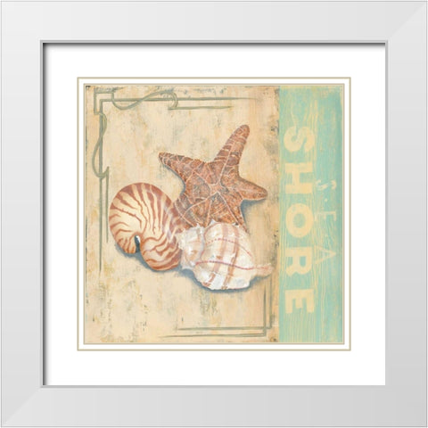 Sea Shore White Modern Wood Framed Art Print with Double Matting by Smith, Pamela