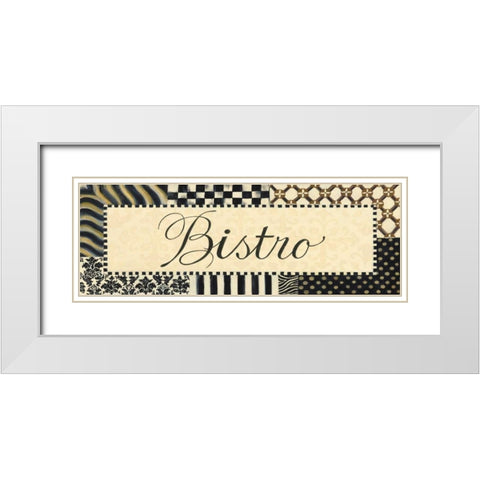 Bistro White Modern Wood Framed Art Print with Double Matting by Smith, Pamela