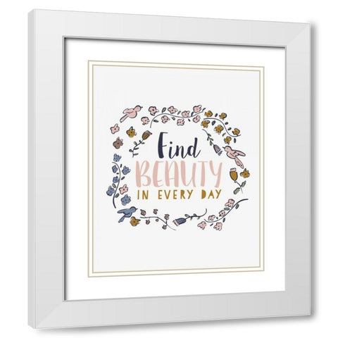 Find Beauty White Modern Wood Framed Art Print with Double Matting by Serna, Isabel