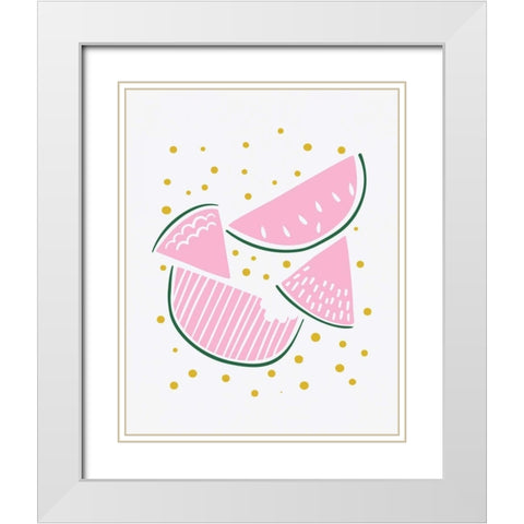 Watermelon White Modern Wood Framed Art Print with Double Matting by Serna, Isabel