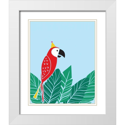 Tropical Bird I White Modern Wood Framed Art Print with Double Matting by Serna, Isabel