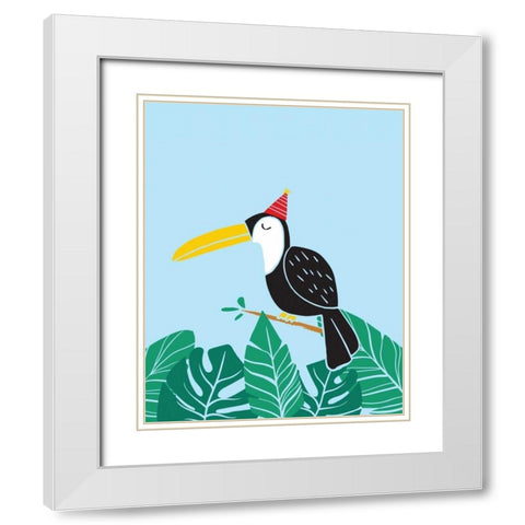 Tropical Bird II White Modern Wood Framed Art Print with Double Matting by Serna, Isabel