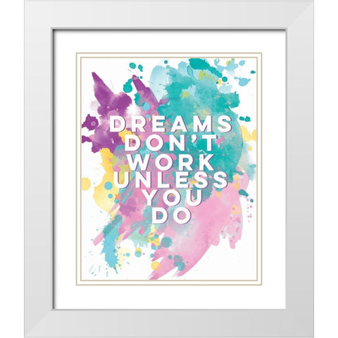Dreams White Modern Wood Framed Art Print with Double Matting by Serna, Isabel