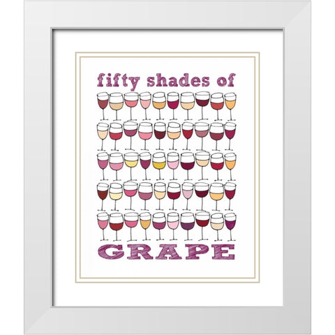 Fifty Shades of Grape White Modern Wood Framed Art Print with Double Matting by Sosik, Jennifer