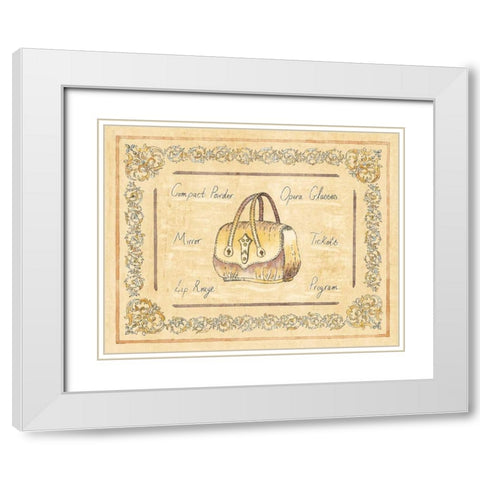 Opera Purse White Modern Wood Framed Art Print with Double Matting by Schippel, Banafshe