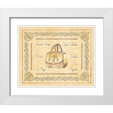 Opera Purse White Modern Wood Framed Art Print with Double Matting by Schippel, Banafshe