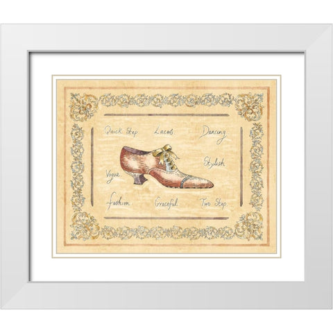 Vogue Shoe White Modern Wood Framed Art Print with Double Matting by Schippel, Banafshe