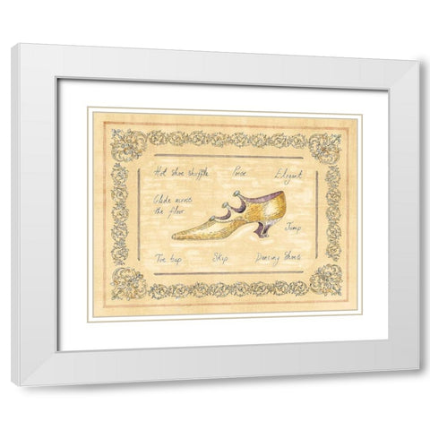 Dancing Shoe White Modern Wood Framed Art Print with Double Matting by Schippel, Banafshe