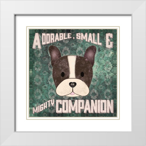 Boston Terrier White Modern Wood Framed Art Print with Double Matting by Sta Teresa, Ashley