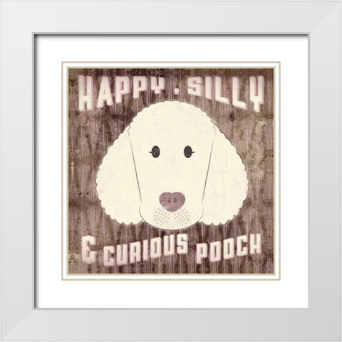 Poodle White Modern Wood Framed Art Print with Double Matting by Sta Teresa, Ashley
