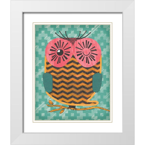 Owltastic White Modern Wood Framed Art Print with Double Matting by Sta Teresa, Ashley