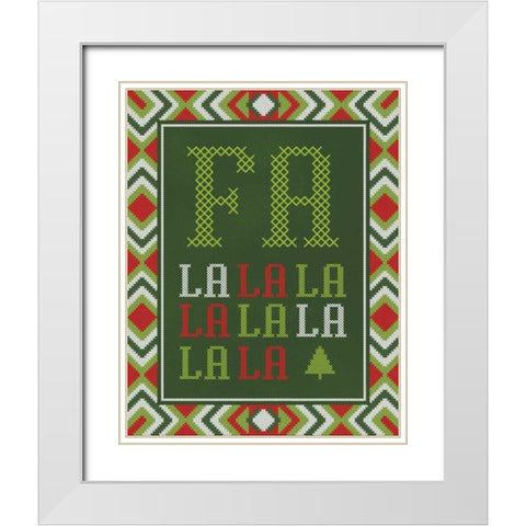 Fa La La La La White Modern Wood Framed Art Print with Double Matting by Sta Teresa, Ashley