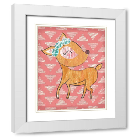 Dahlia Deer White Modern Wood Framed Art Print with Double Matting by Sta Teresa, Ashley