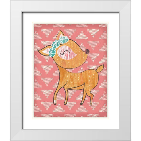 Dahlia Deer White Modern Wood Framed Art Print with Double Matting by Sta Teresa, Ashley