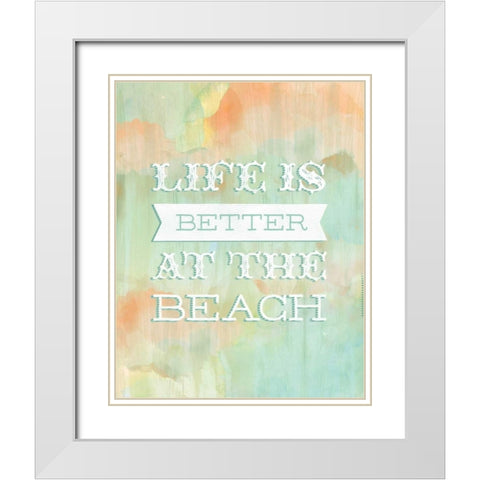 Life Beach White Modern Wood Framed Art Print with Double Matting by Sta Teresa, Ashley