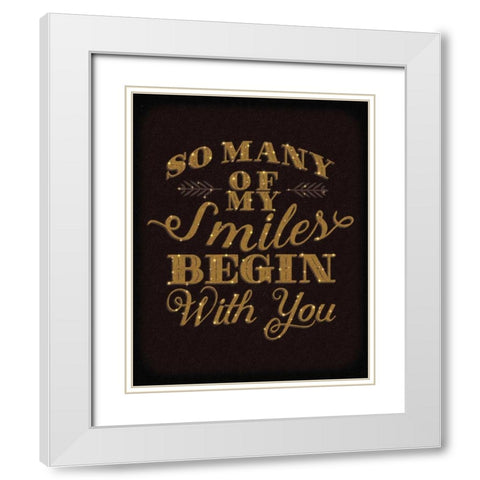 Smiles Gold White Modern Wood Framed Art Print with Double Matting by Sta Teresa, Ashley