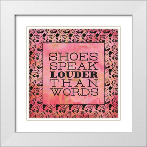 Shoes Speak White Modern Wood Framed Art Print with Double Matting by Sta Teresa, Ashley